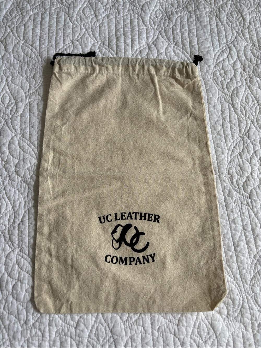 UC Leather Company Cream Beige Drawstring Dust Bag